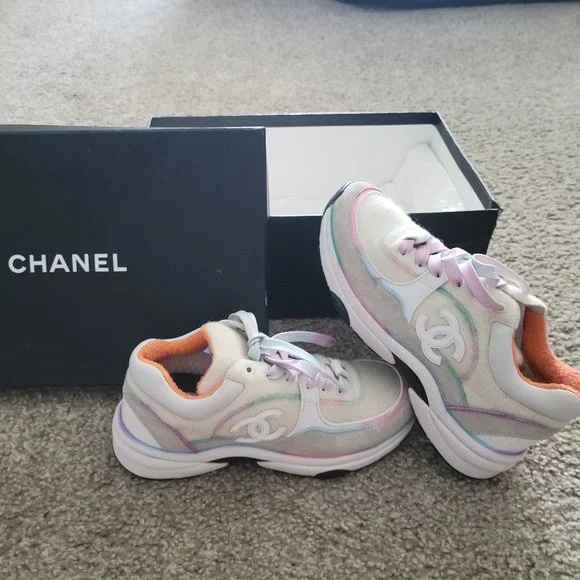 Chanel wool Calfskin CC Sneakers Multicolor
